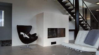 Pintura textura arcilla sala de estar moderna